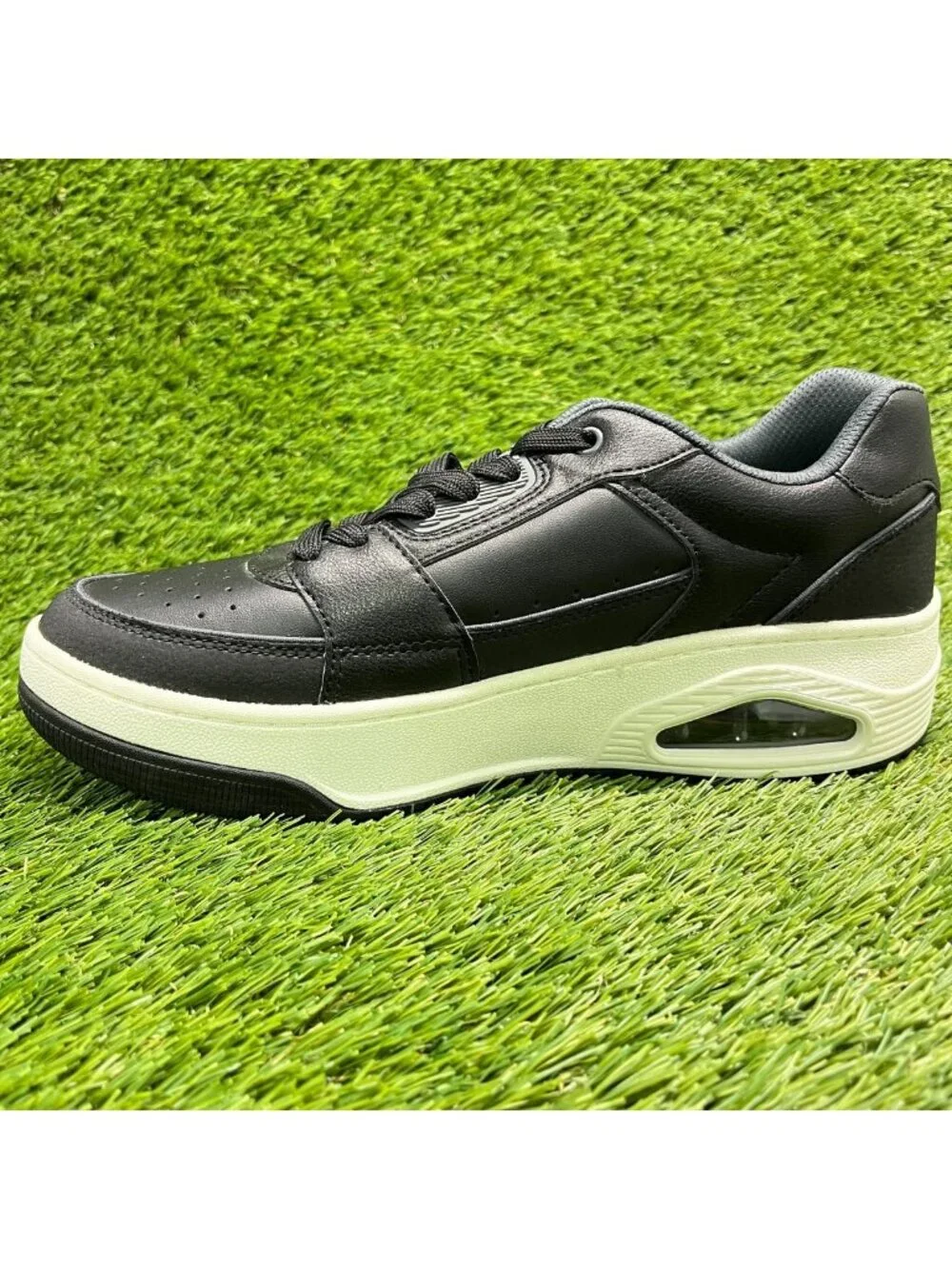 Skechers Uno Court Low-Post Mens Size 9 Black Athletic Leather Shoes Sneakers